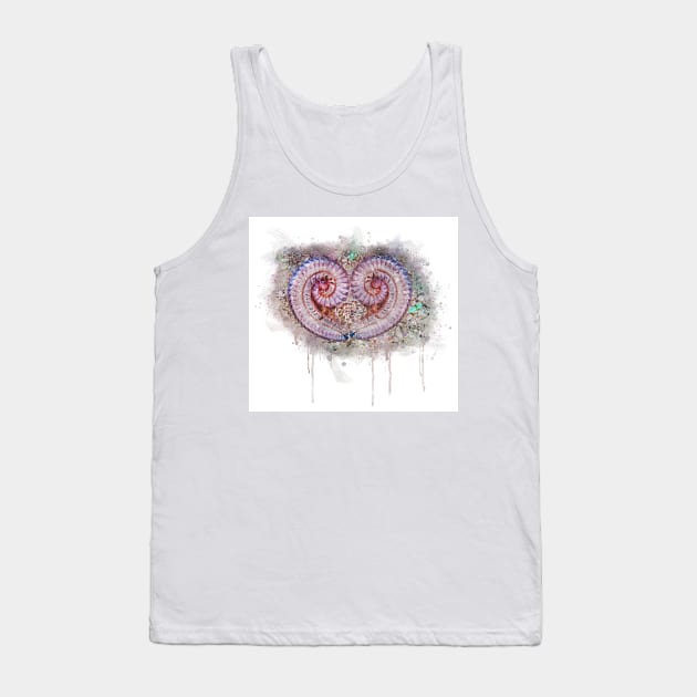 Watercolor illustration of two catterpiller bugs twirl like a heart shape Tank Top by diplikaya